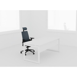 Bureau Droit M10 Pont L.180 x 80cm - Plateau BLANC + VDF- Z